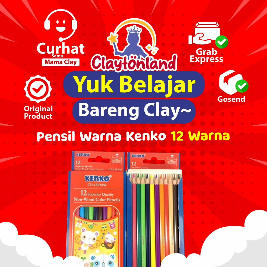 

Pensil Warna Kenko 12 Warna / Color Pencil 12 Warna CP-12F