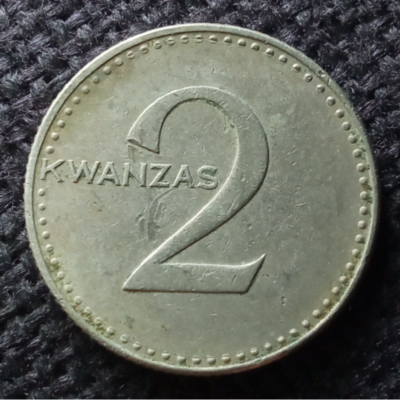 Koin Kuno Angola 2 Kwanzas tahun 1972 AFRIKA