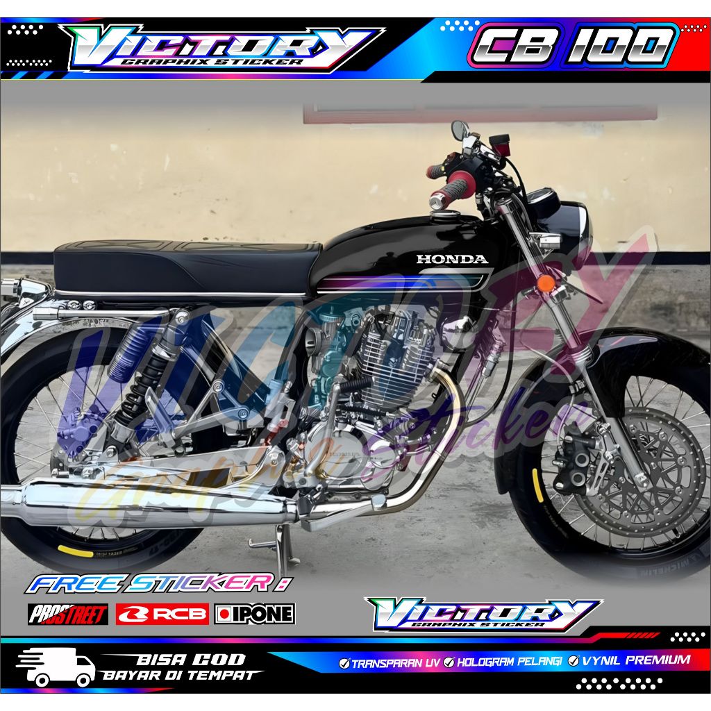STRIPING VARIASI HONDA CB 100 / STICKER LIST MOTOR CB 100