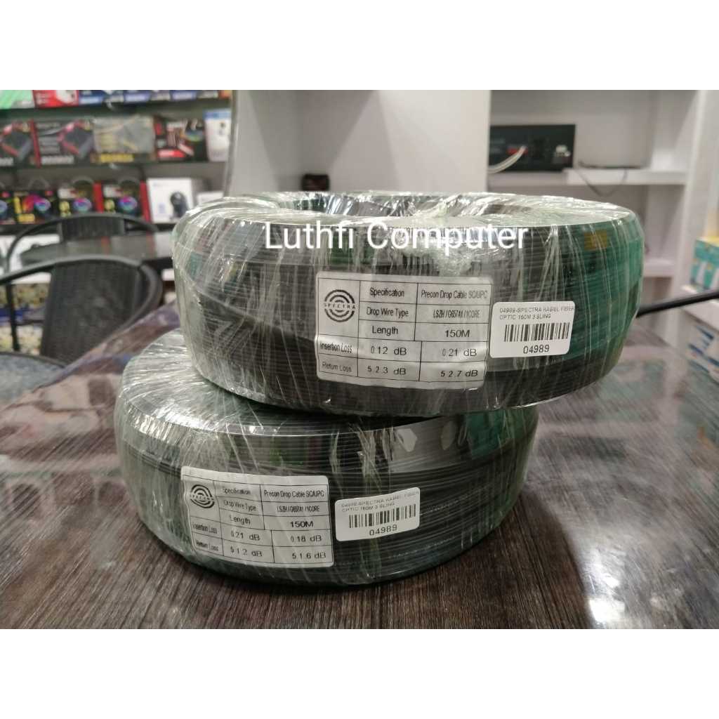 Spectra Kabel Fiber Optic 1 core 3 Sling 150M - 100M FO SC UPC PRECON kabel fiber optic