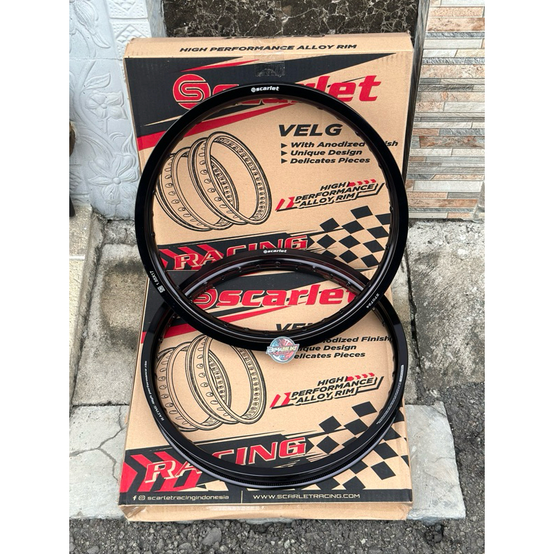Velk Pelek Velg Scarlet WM 160 185 Ring 17 Hitam