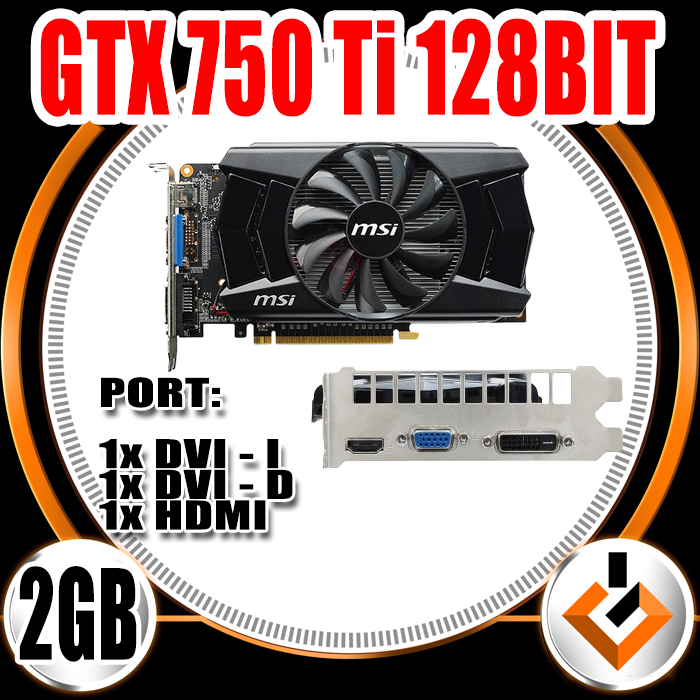 VGA Gaming GTX 750 Ti 2GB VGA Card GeForce Nvidia GTX 750 Ti DDR5 2GB