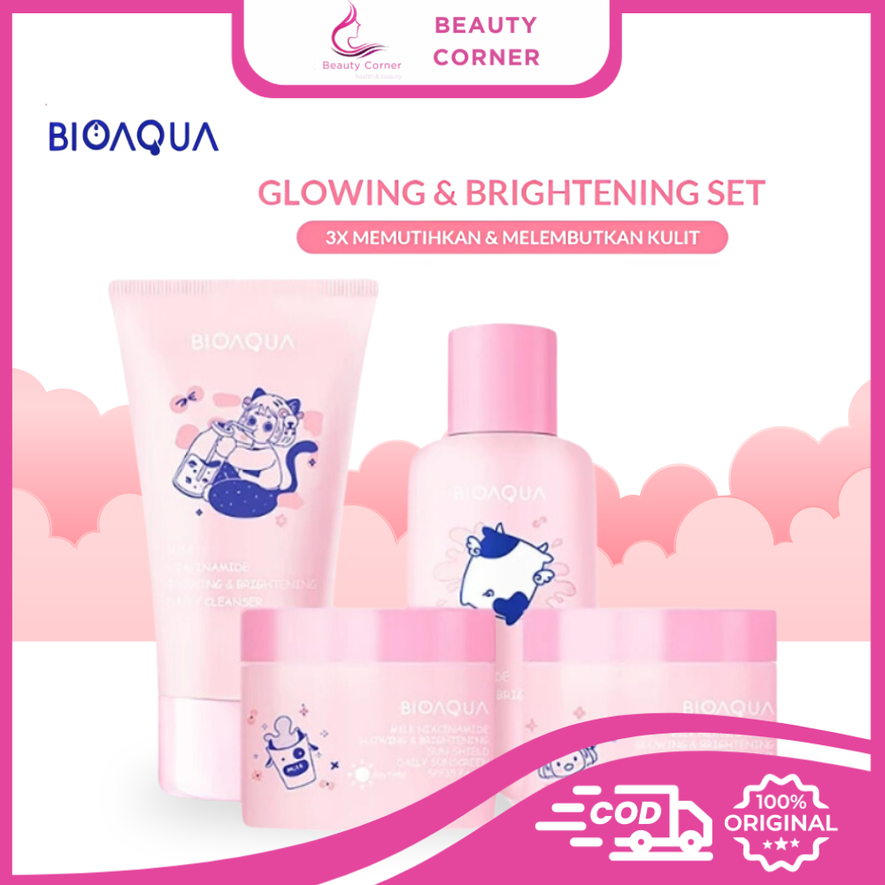 Bioaqua Milk Niacinamide  Glowing & Brightening Set - Skincare
