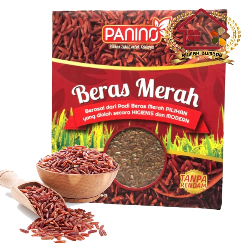 

(2 kg) PANINO Beras Merah Organik Kemasan Beras Merah Panino Tanpa Rendam Beras Sehat Halal