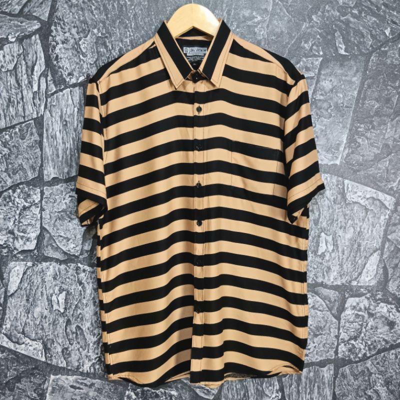 Kemeja Salur Pria Lengan Pendek Kemeja Pria