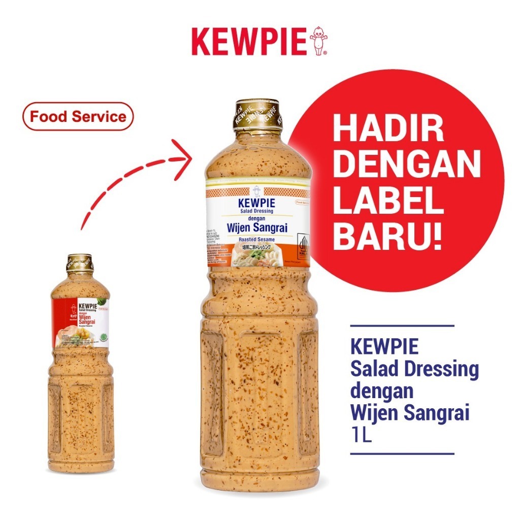 

KEWPIE SALAD DRESSING ROASTED SESAME 1LTR, WIJEN SANGRAI SAUS, ENAK