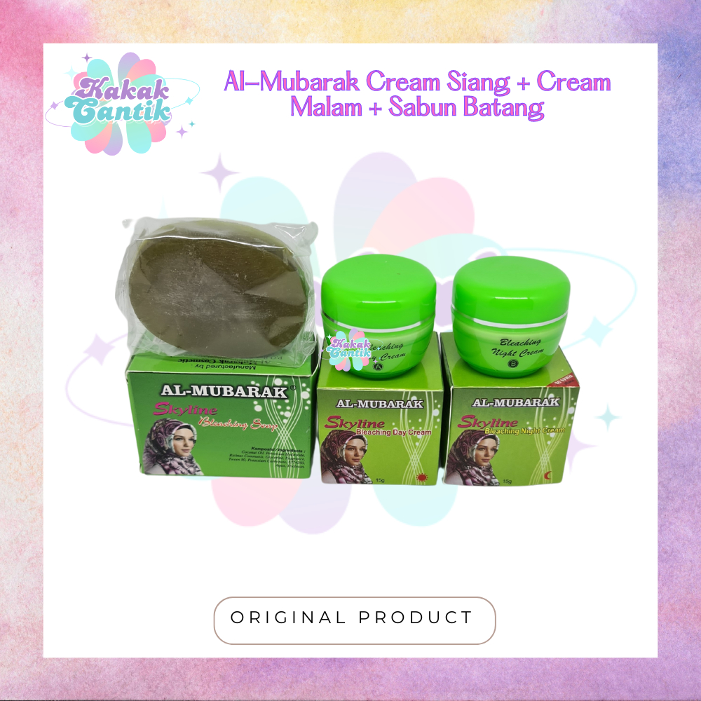 Al Mubarak Cream Siang, Malam, Sabun Paket 3in1