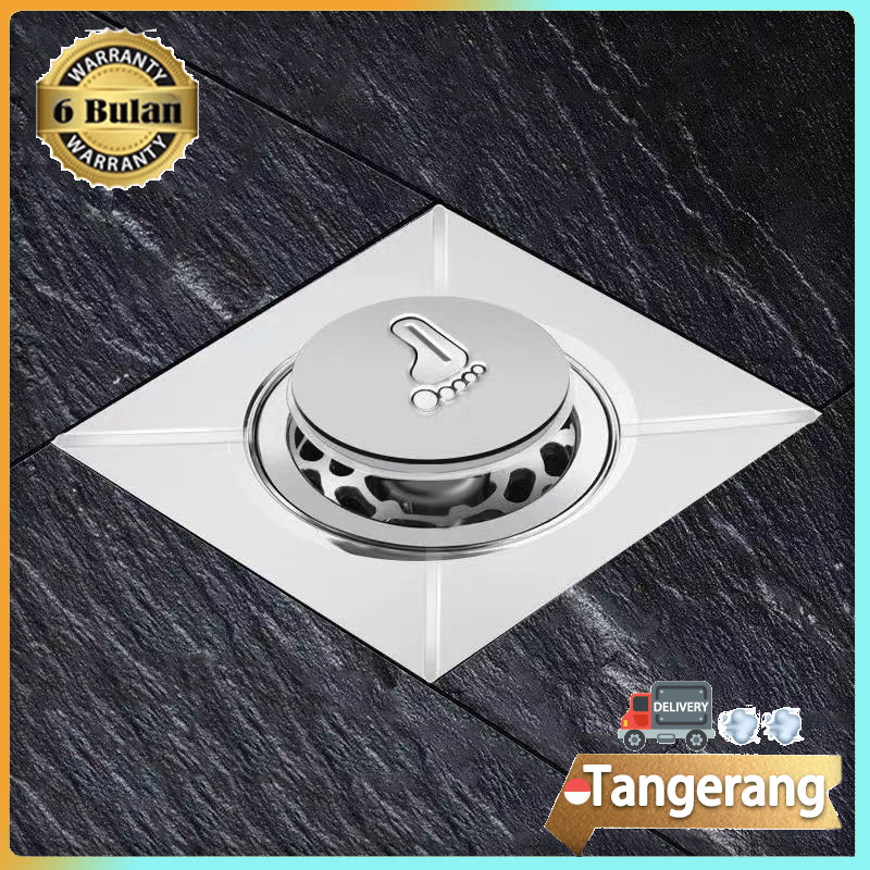 Floor Drain Stainless Penutup Kamar Mandi Lubang Saringan Got Injak saringan Air Kamar Mandi