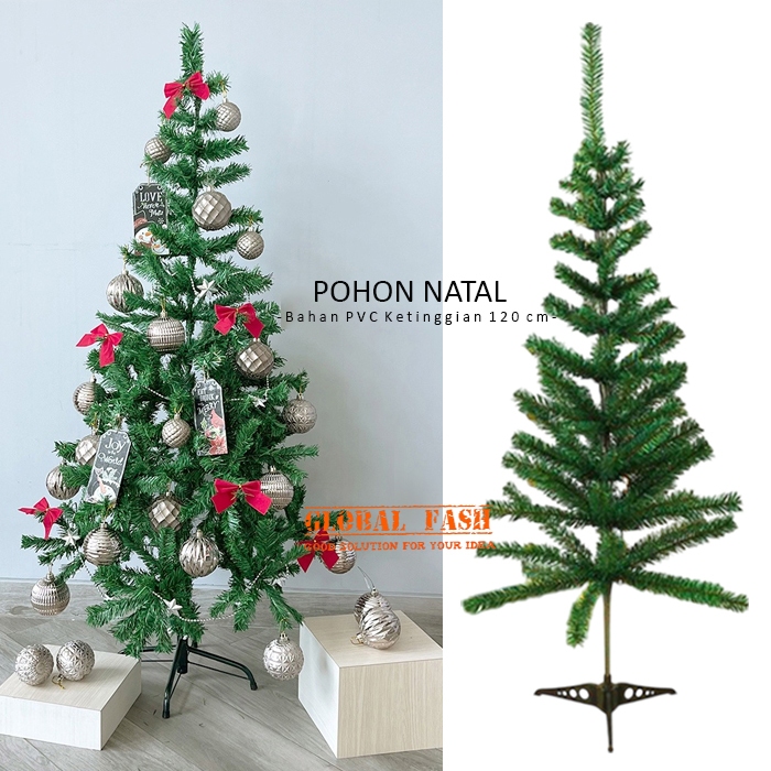 Pohon Natal PVC 120 cm / Pohon Natal Christmas Tree Tinggi 120 cm / Ornamen Hiasan Pohon Natal PVC T