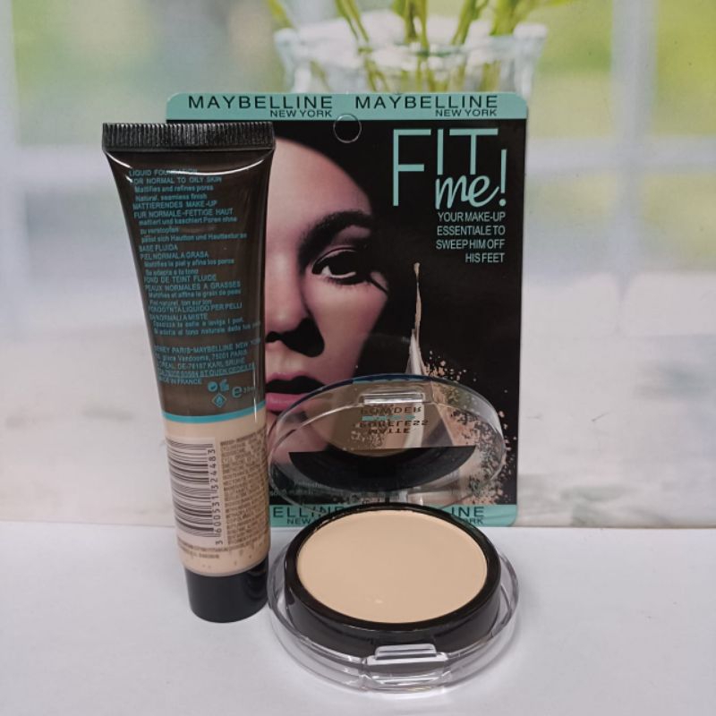 bedak Maybelline fit me + foundation mika