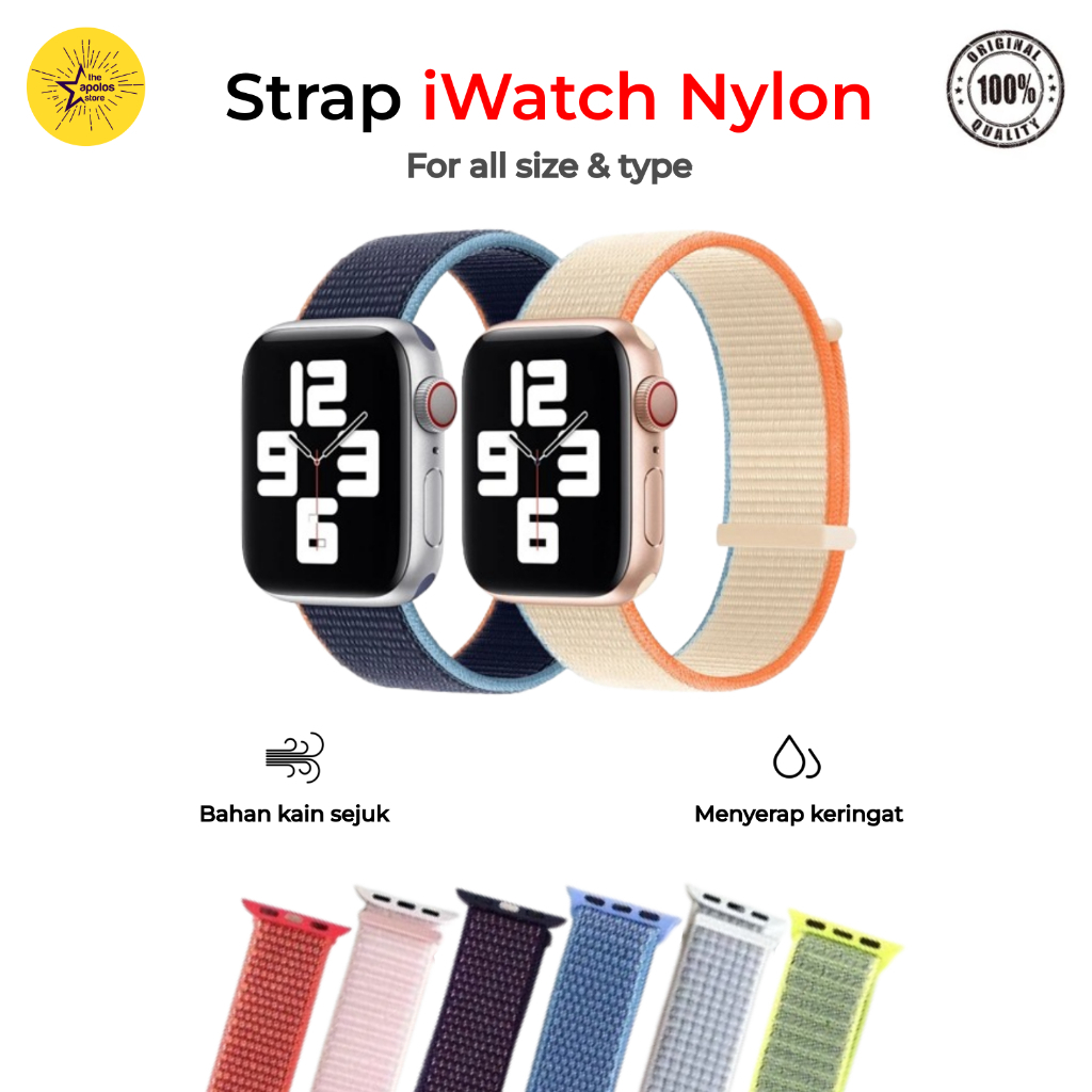 Strap Premium Nylon Loop Apple Watch Series Ultra 11/10/9/8/7/6/5/4 Bahan Nilon Watch Band Iwatch Ta
