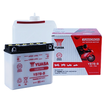 AKI BASAH YUASA YB7B-B Tiger Revo Megapro Scorpio Nouvo Mega Pro Accu YBY7B 12V 7Ah ORIGINAL