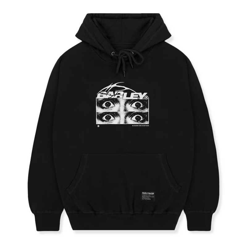 Hoodie Barley Division Hitam Eyes Swetershit Pria Wanita
