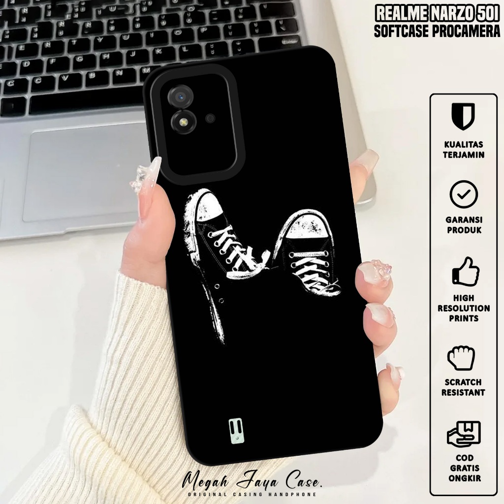 Softcase Hp Realme Narzo 50i - Case Realme Narzo 50i Motif BLCK - Silikon Hp Realme Narzo 50i - Kond