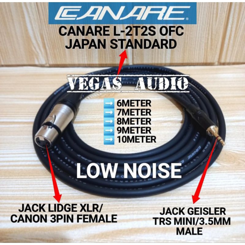 KABEL AUDIO JACK XLR FEMALE TO JACK 3.5MM MALE STEREO 6M-10M