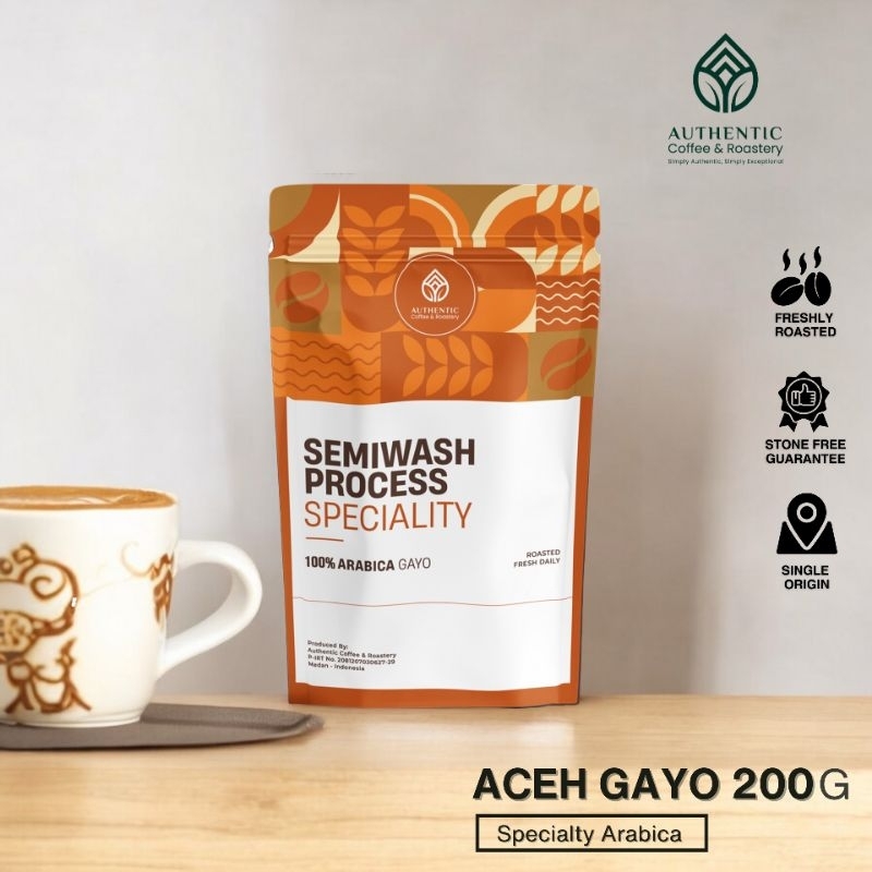 

Kopi Arabika Aceh Gayo SW 200gr Authentic Coffee & Roastery Specialty