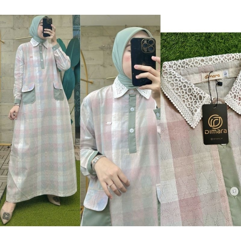 PROMO DIMARA dress || (COD) Ready Dimara dress cotton triset || dress triset terbaru | gamis blouse 
