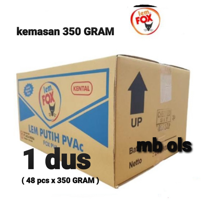 

ORIGINAL Lem FOX Putih/ Lem Slime/ Kertas/ Kayu/ PVAc 350 Gram Harga Perdus 48 pcs x 350 Gam