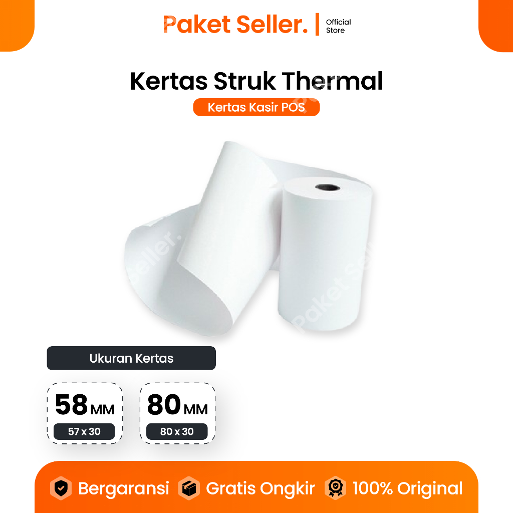 

Kertas Printer Thermal 57x30mm 80x30mm Struk Kasir Bluetooth 58x30mm 80 x 30mm
