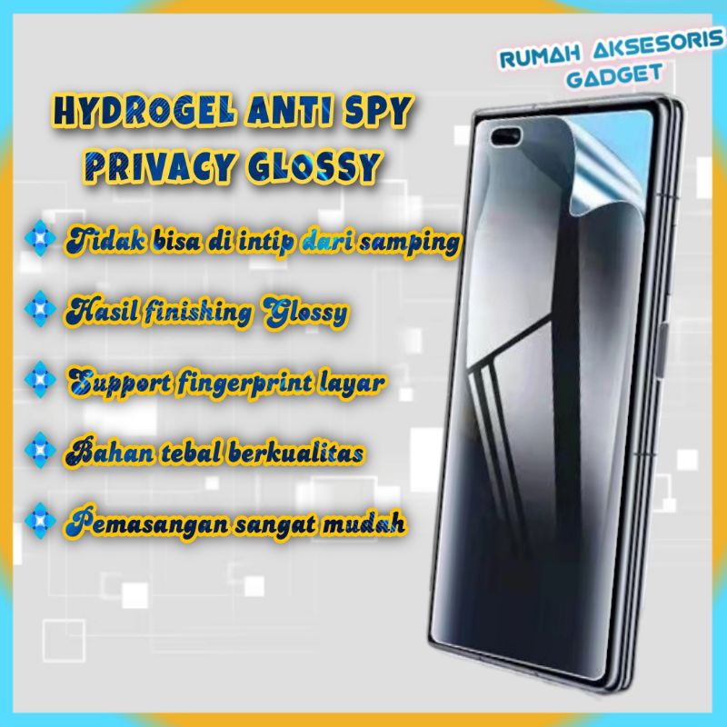 HYDROGEL ANTI SPY GLOSSY PRIVACY INFINIX Smart 9 Hot 40 50 4G 5G Pro+ Note 40 40S 40i 50i Pelindung 