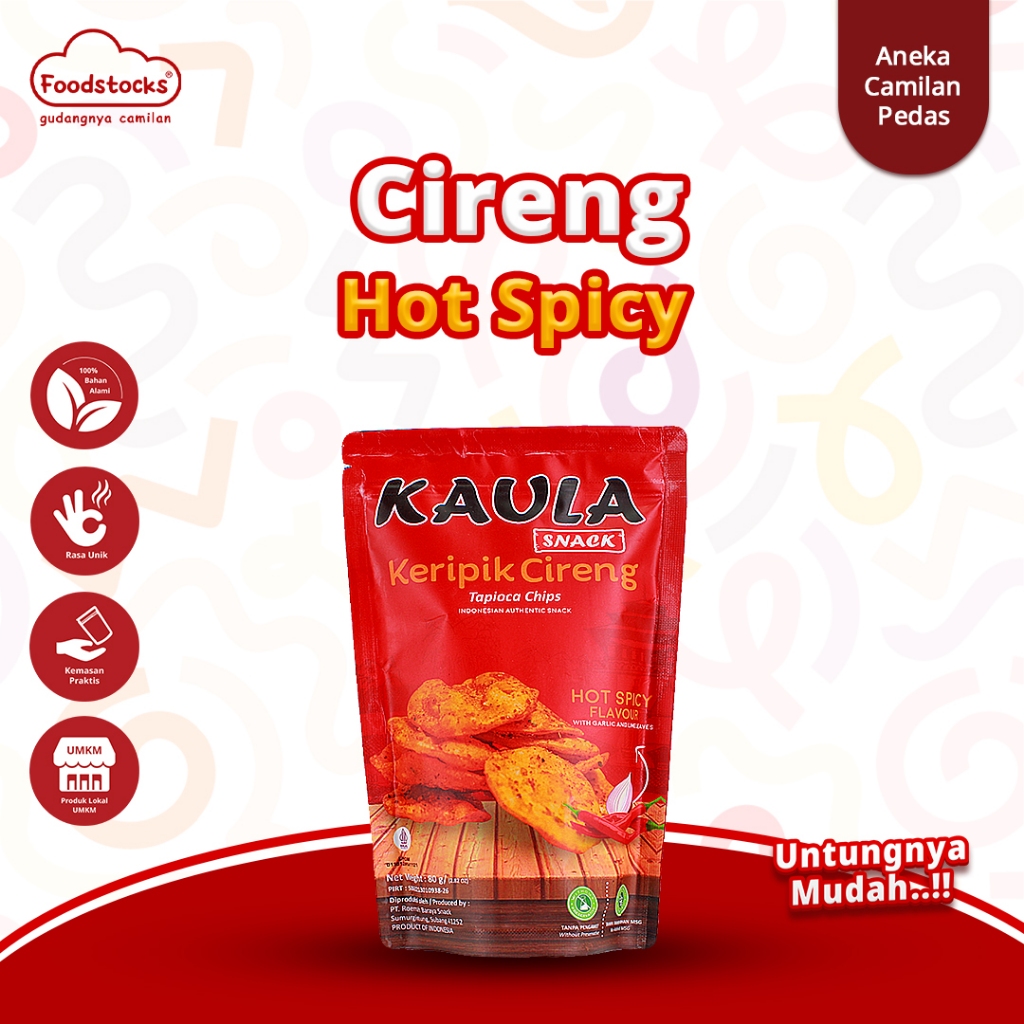 

Kaula Snack Keripik Cireng Hot Spicy 80gr - No MSG | Tanpa Pengawet