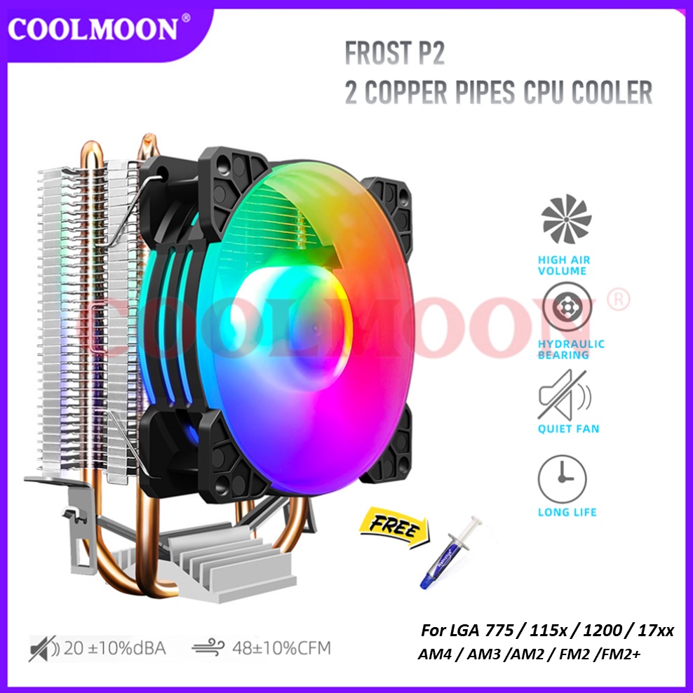 TRENDTERBARU FAN CPU COOLER RGB COOLMOON P2  INTELAMD