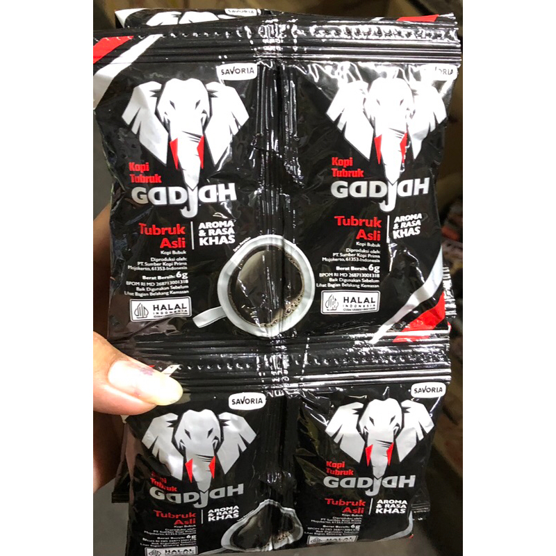 

Kopi tubruk asli gadjah twin pack 1 renceng 20 pcs*6 gr (tanpa gula)