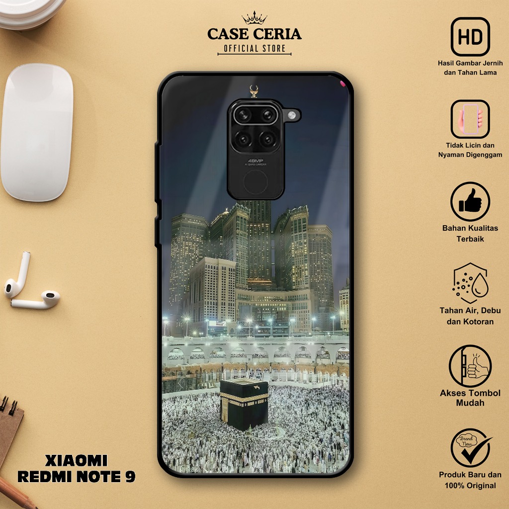 Case Xiaomi Redmi Note 9 - Casing Xiaomi Redmi Note 9 ( Islamic ) - Silikon Case – Softcase Glass