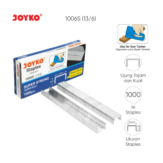 

Isi Ulang Staples Stapler Gun Tacker Refill Joyko 1006S (13/6)