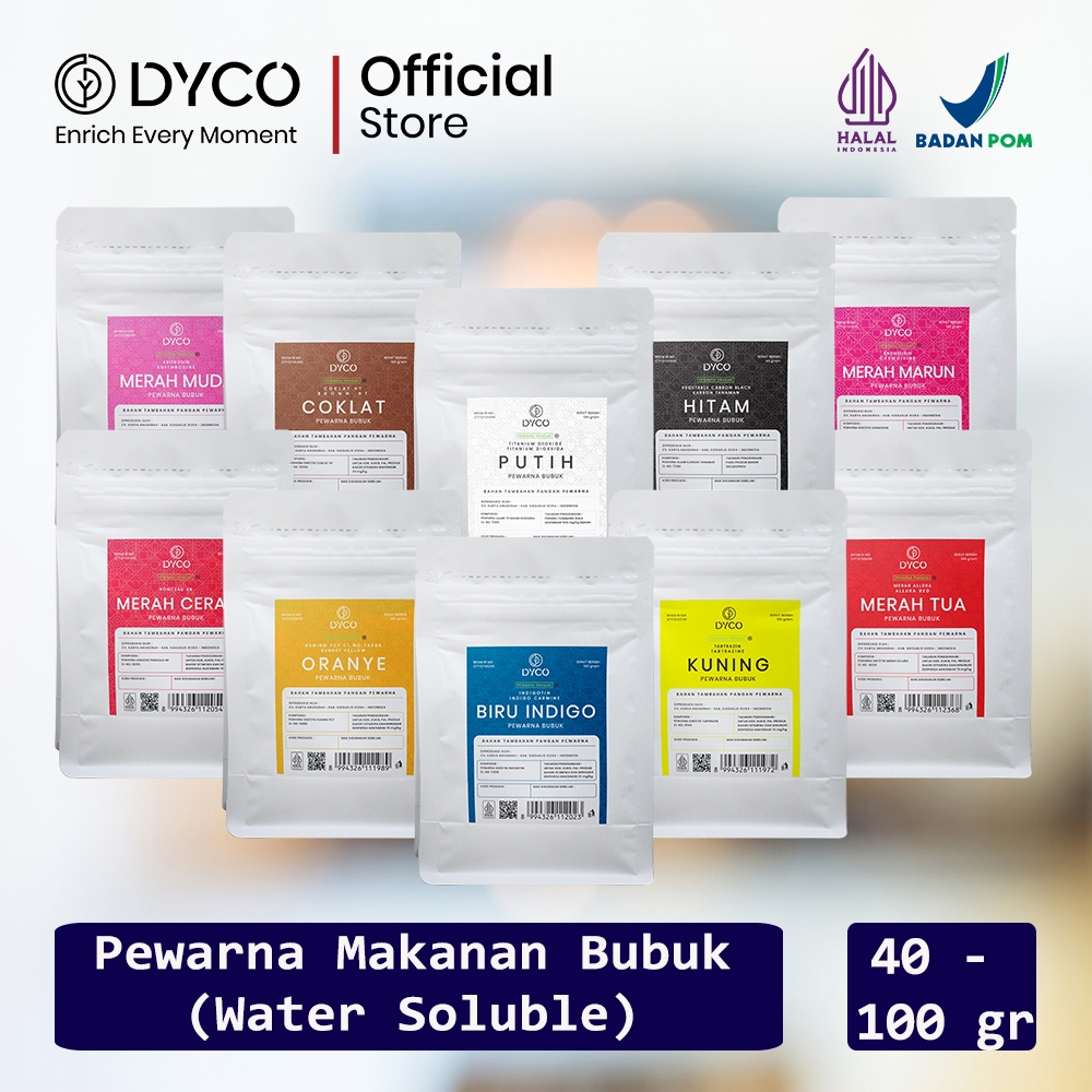 

DYCO Pewarna Makanan Kue Bubuk Water Soluble Pouch