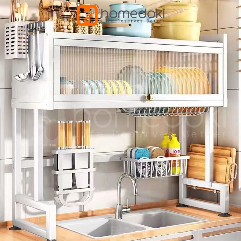 Special Price Homedoki Rak Piring Wastafel StainlessRak Piring TertutupRak Piring MinimalisRak Pirin