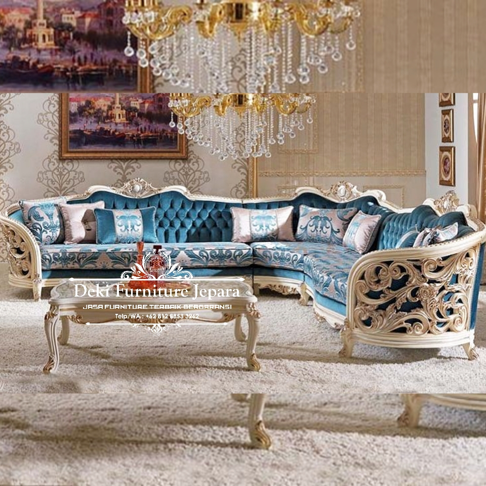 Sofa Sudut Ruang Tamu Minimalis Sofa Leter L Ukiran Jepara Mewah