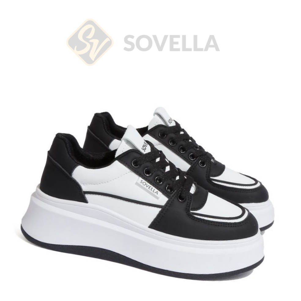 MENARIK SOVELLA Leia Sepatu Wanita Sneakers Hitam Putih