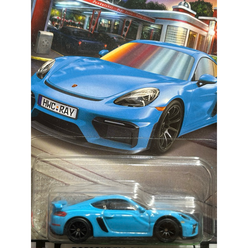 Hotwheels Premium Boulevard Porsche 718 Cayman Gt4 Blue