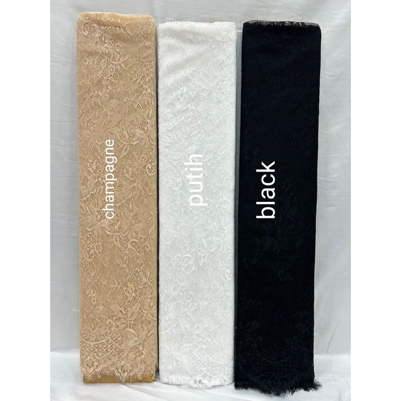 bahan kebaya brokat semi prancis Chantilly Swiss/perpanel