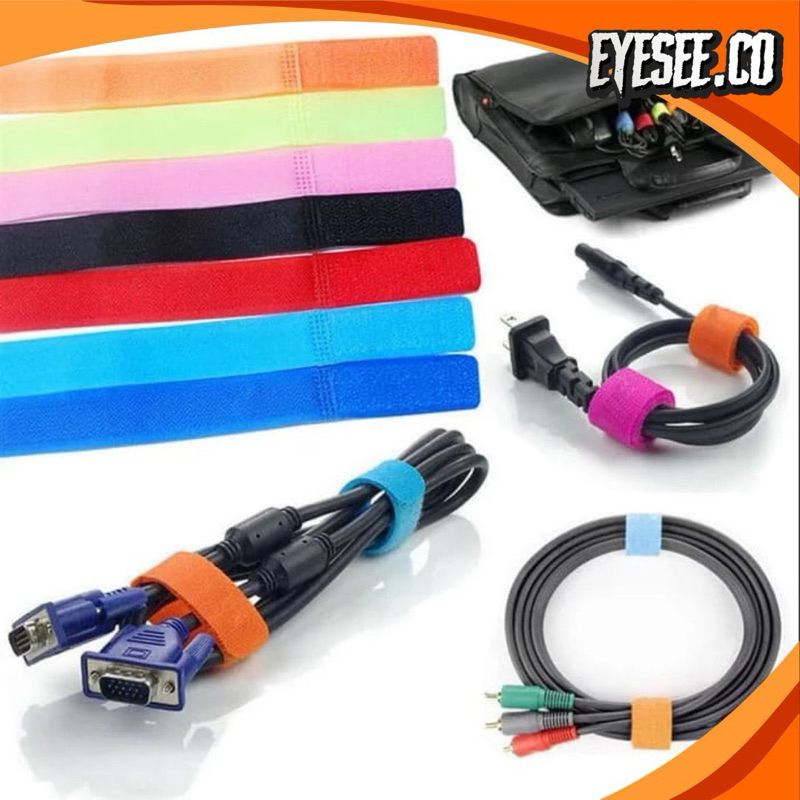 Velcro Kabel Strap Pengikat Kabel Penjepit Kabel Organizer Velcro Strap Binder Cable Pengikat Velcro