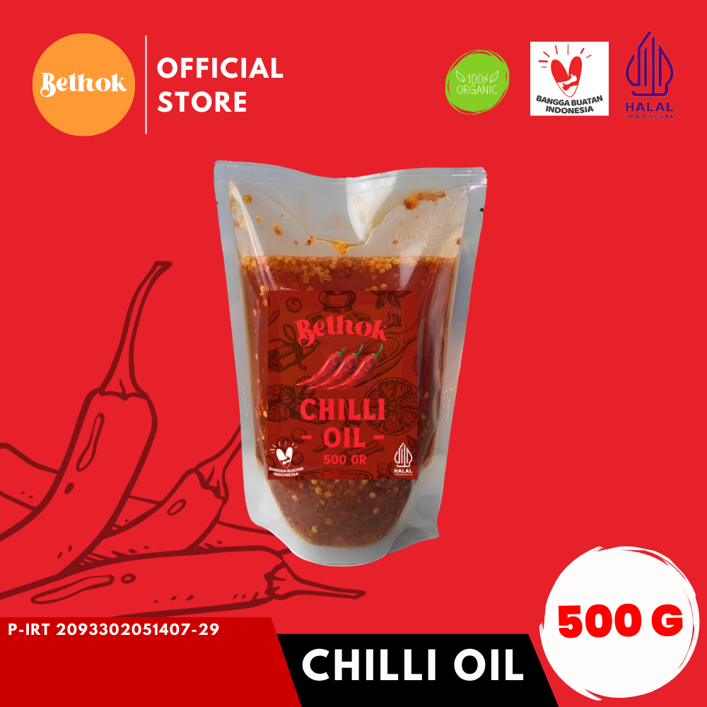 

Bethok Chili Oil / Minyak Cabai Sudah BPOM-PIRT HALAL Ukuran 500 Gram Premium Grade A+