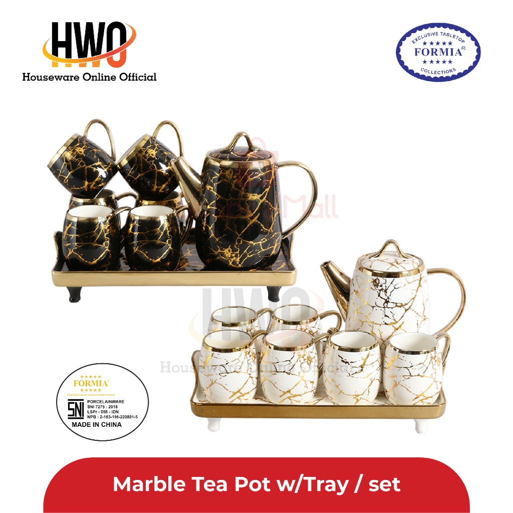 Formia Marble Tea Pot 8 pcs w/tray / set