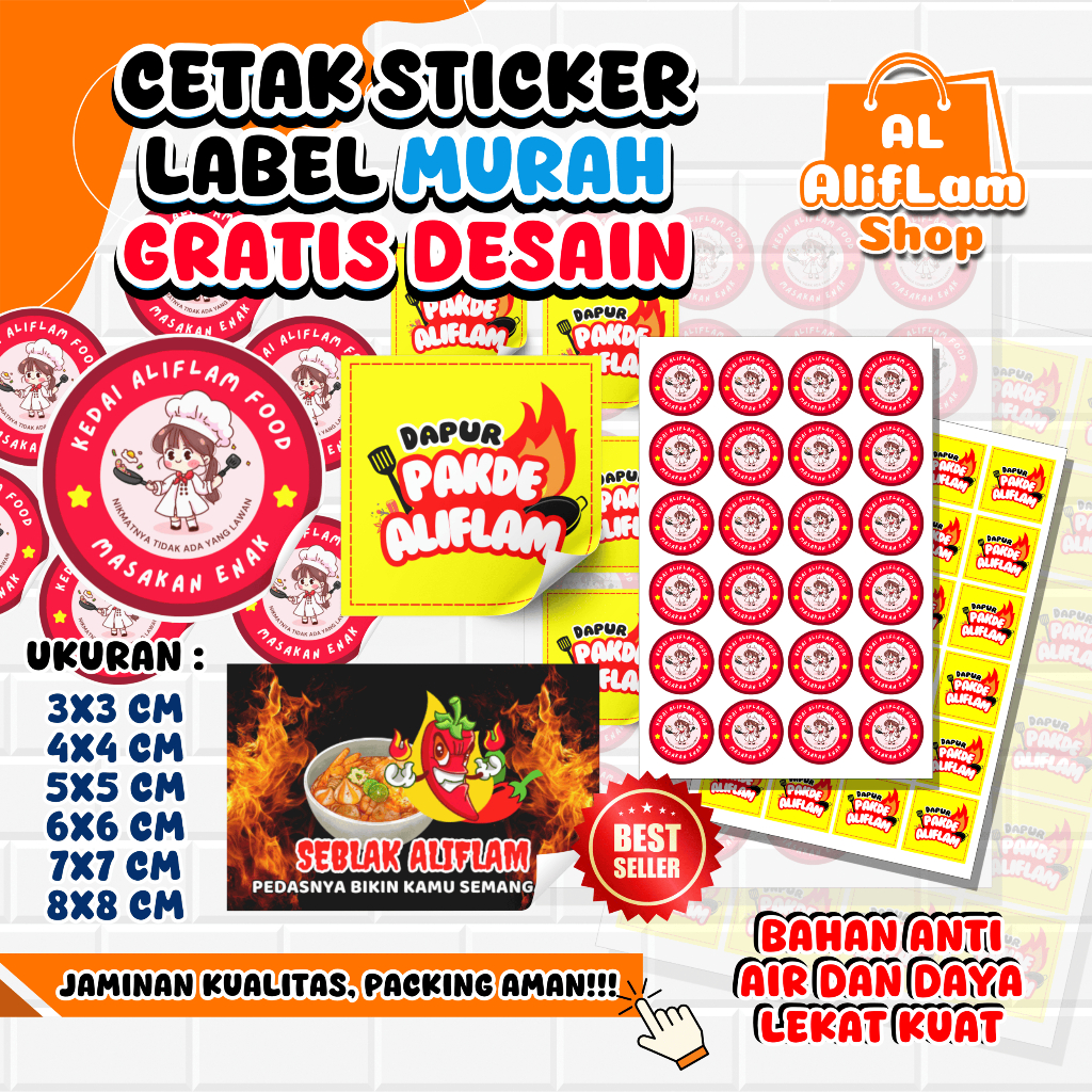 

CETAK STICKER LABEL MURAH GRATIS DESAIN | BULAT ATAU KOTAK | Revisi Sampai Fix