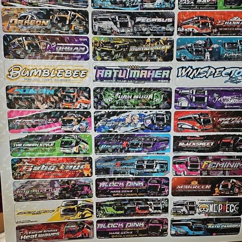 

sticker bus murah / sticker basuri / stiker hp laptop mobil lemari helm / sticker murah