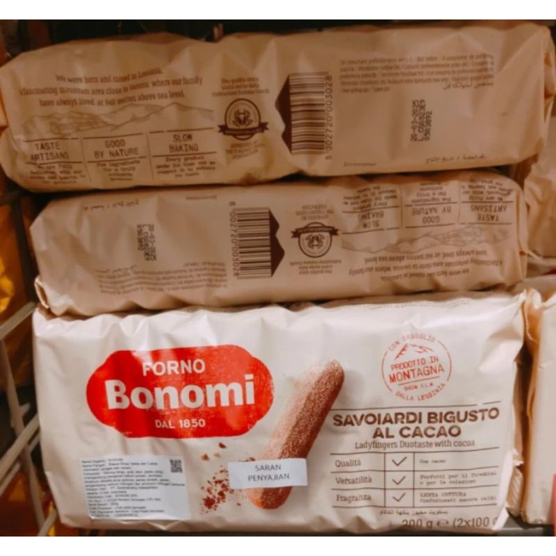 

bonomi biskuit vanila coklat choco lady finger tiramisu cake 200gr