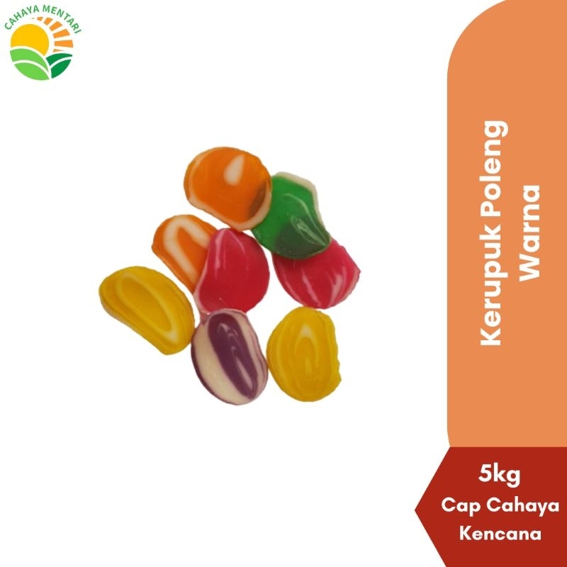 

KERUPUK POLENG WARNA-WARNI 5KG CAP CAHAYA KENCANA