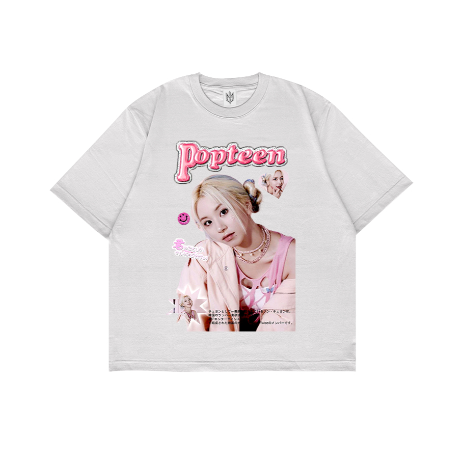 KAOS BAJU POPTEEN 2 WHITE | T-SHIRT OVERSIZE PUTIH STYLE Y2K VINTAGE BOOTLEG GRUNGE | PRIA WANITA DE