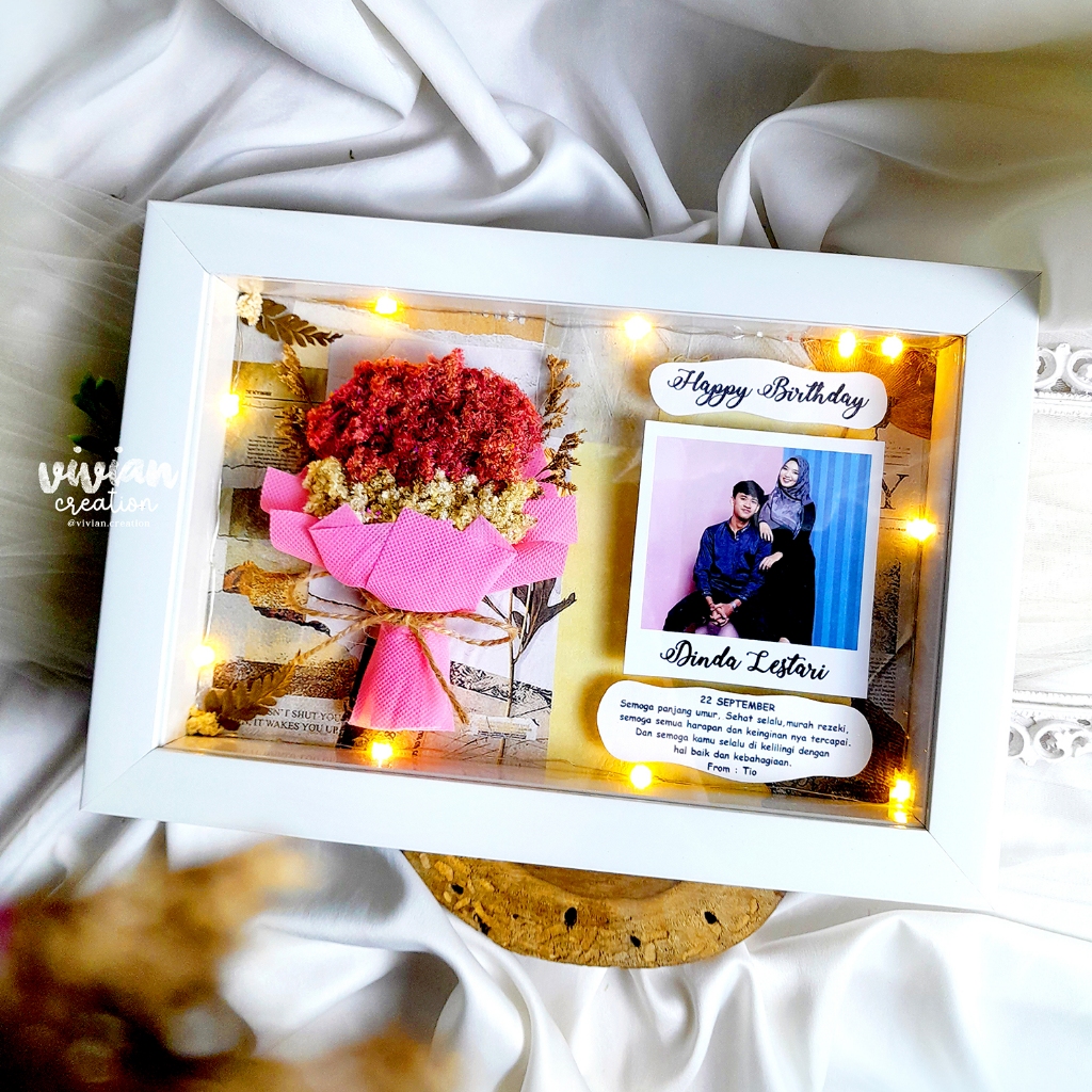 Bingkai Kado Lampu Foto Ulang Tahun, Wisuda, Anniversary, Pernikahan