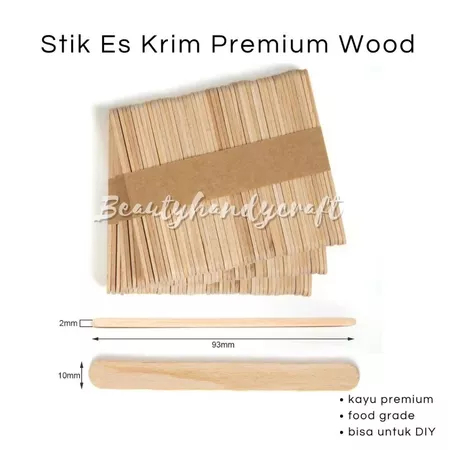 Stik Es Krim Kerajinan Tangan Stik Ice Cream Kayu Premium