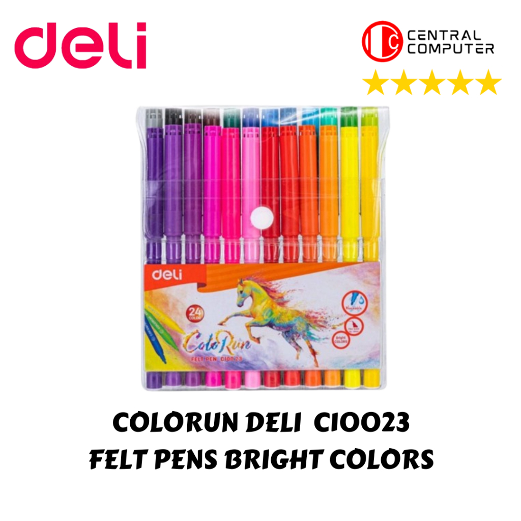 

COLORUN DELI C10023 FELT PENS BRIGHT COLORS 24