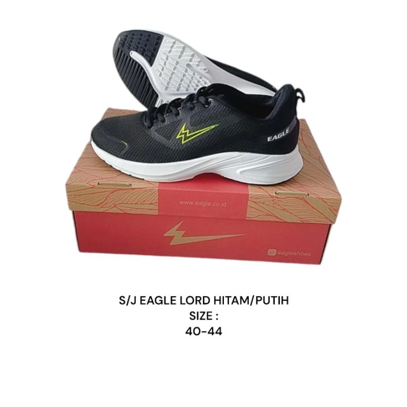 SEPATU RUNNING EAGLE LORD HITAM PUTIH
