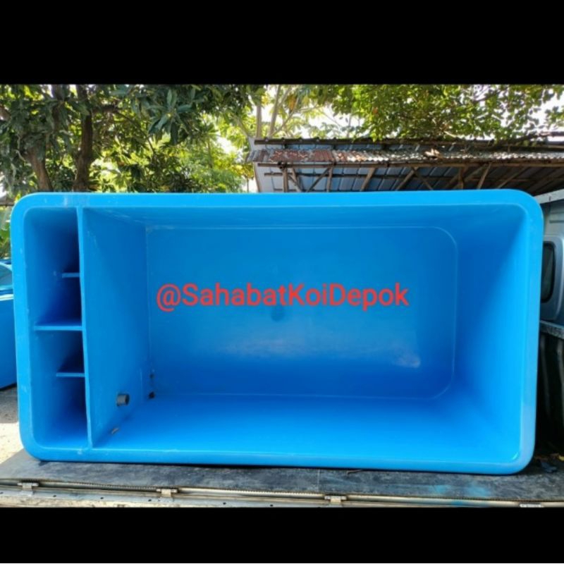 Termurah Bak Fiber / Kolam Fiber dgn Skat Filter 200x100x80CM lengkap dgn tutup Filter (Free Ongkir*