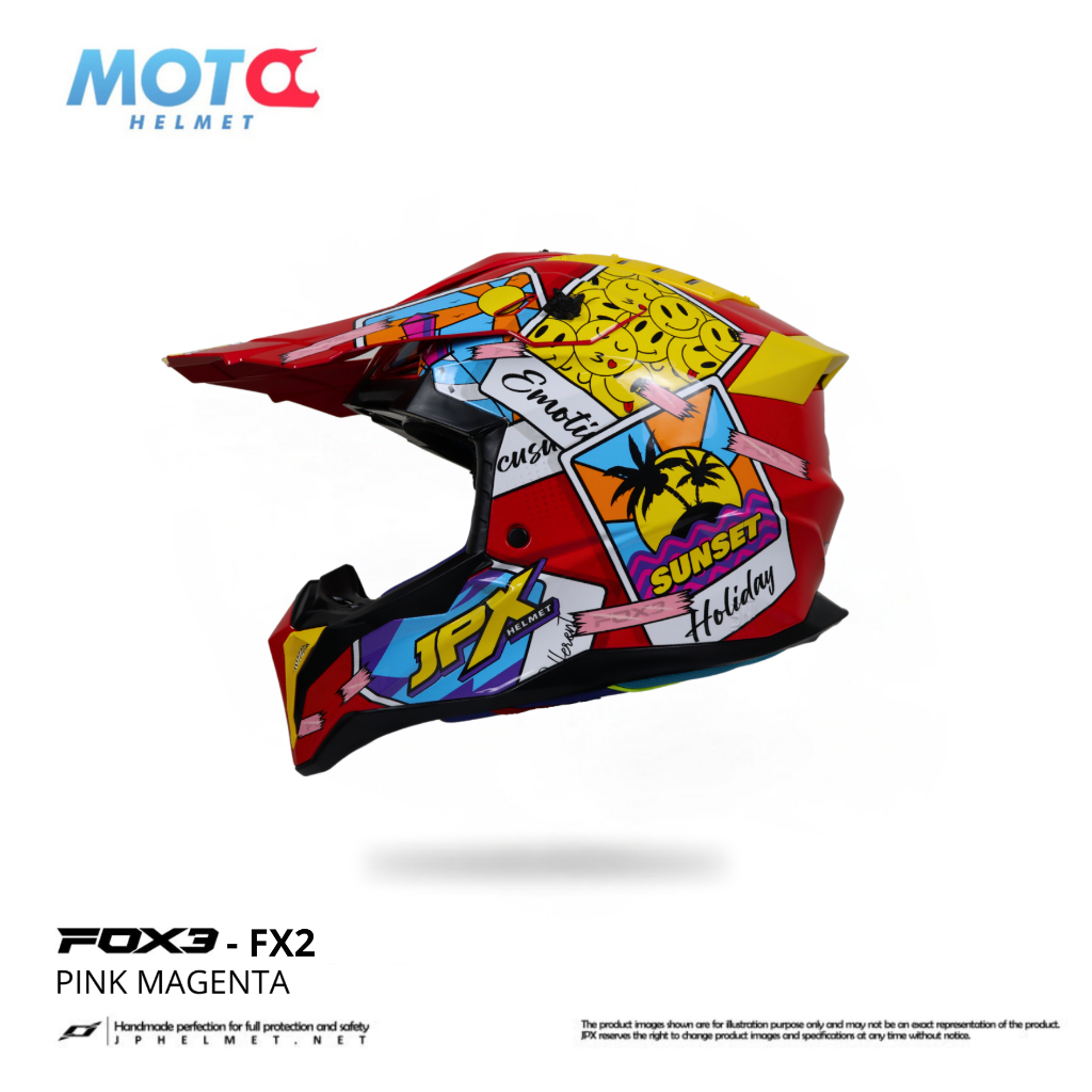 Helm JPX FOX3 FX2 Cross Full Face Motif - Pink Magenta