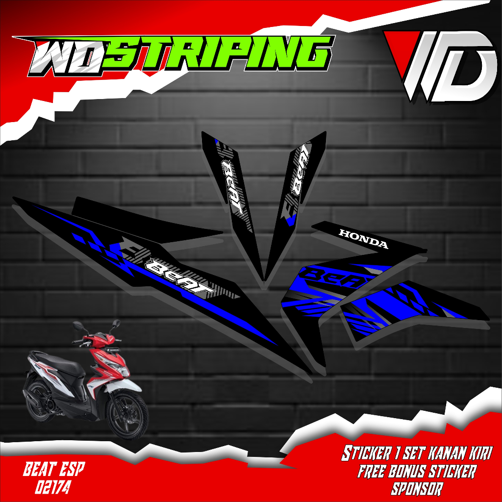 02174 Striping sticker sepeda motor honda beat esp motif best seller
